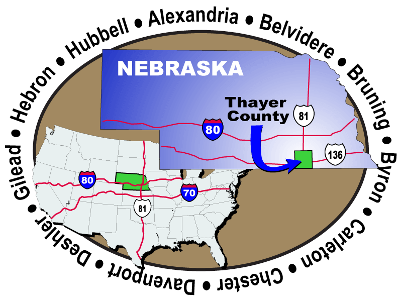 Thayer County Nebraska Map 